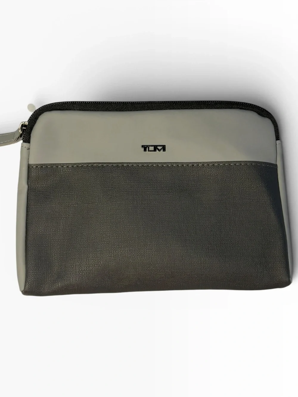 Tumi Zippered Two-Tone Gray and Light Gray Toiletry Pouch. NWT